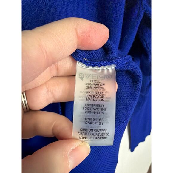 Calvin Klein Blue Button Front Cardigan Women’s XL Lightweight Sweater - Picture 5 of 9